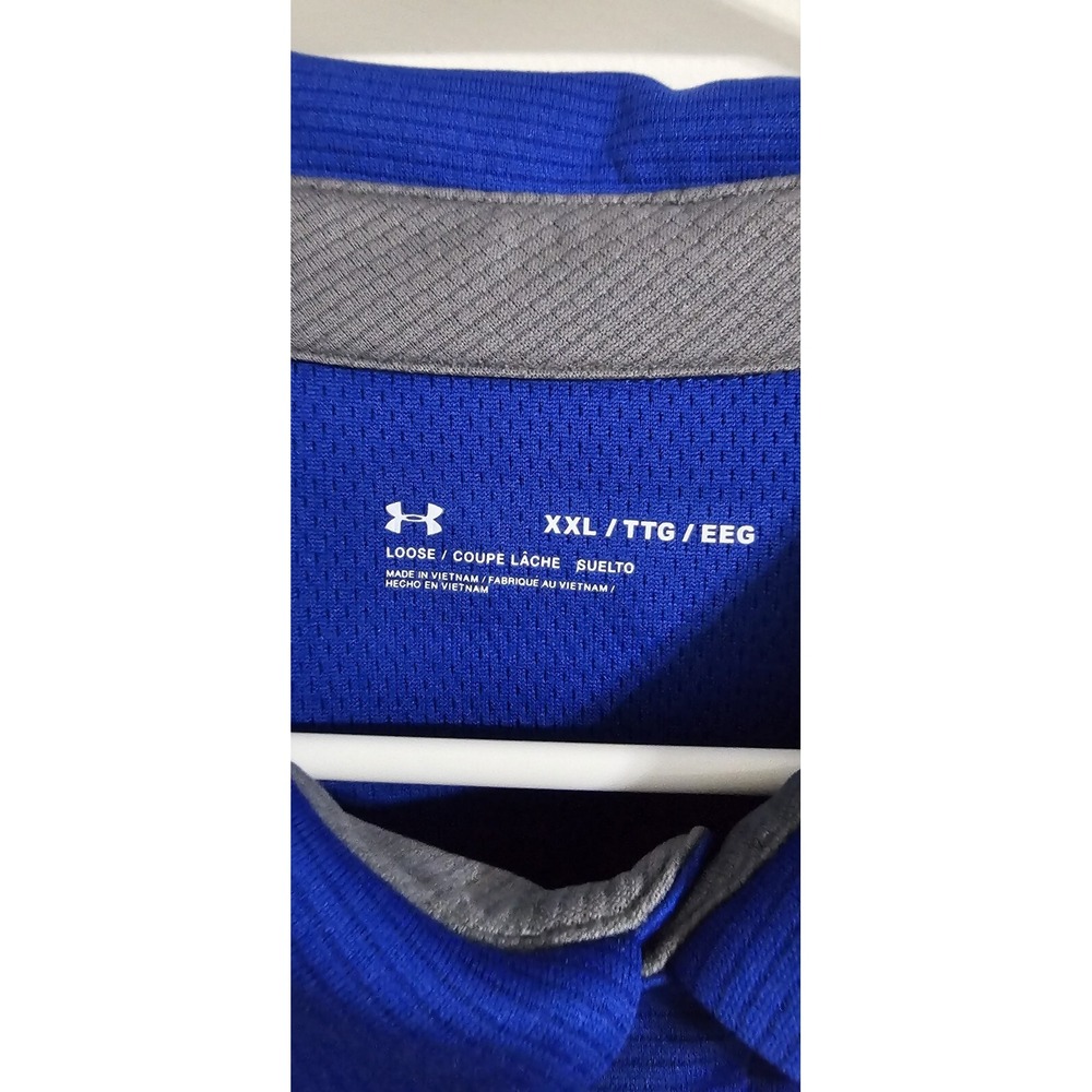 Under Armour Polo Shirt Mens 2XL Cobalt Blue Casual Minimalist Collared Soft - Picture 3 of 6